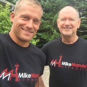 Mike and Chris outside selfie square