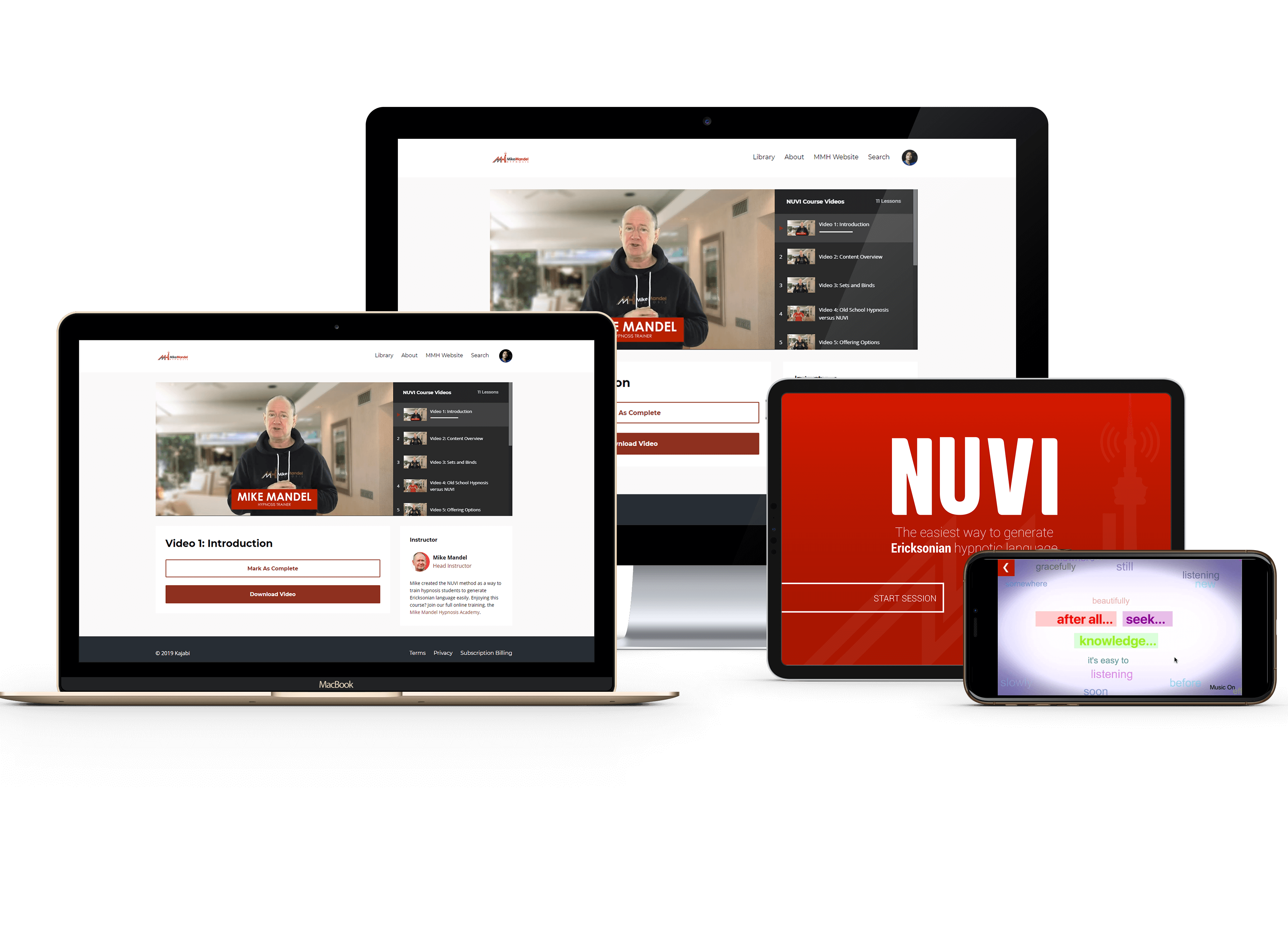 NUVI Course and app hypnosis training tools