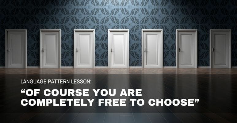 You are free to choose