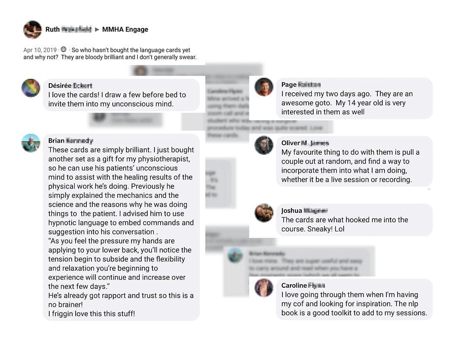 cards testimonials collage