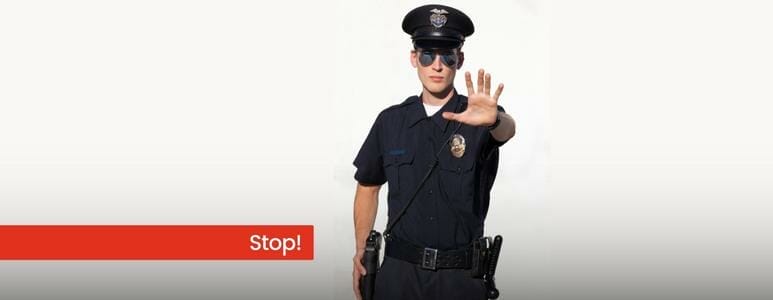 Hypnotic Language and the Police - blog image 04 Police Officer Doing Stop Sign